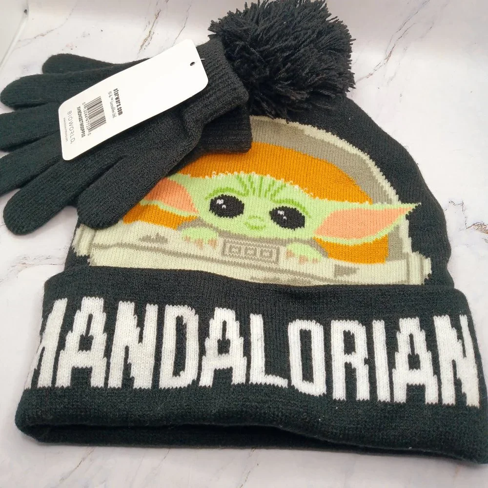 Star Wars Beanie & Gloves Black 2 Pcs Kids NWT - Picture 1 of 4